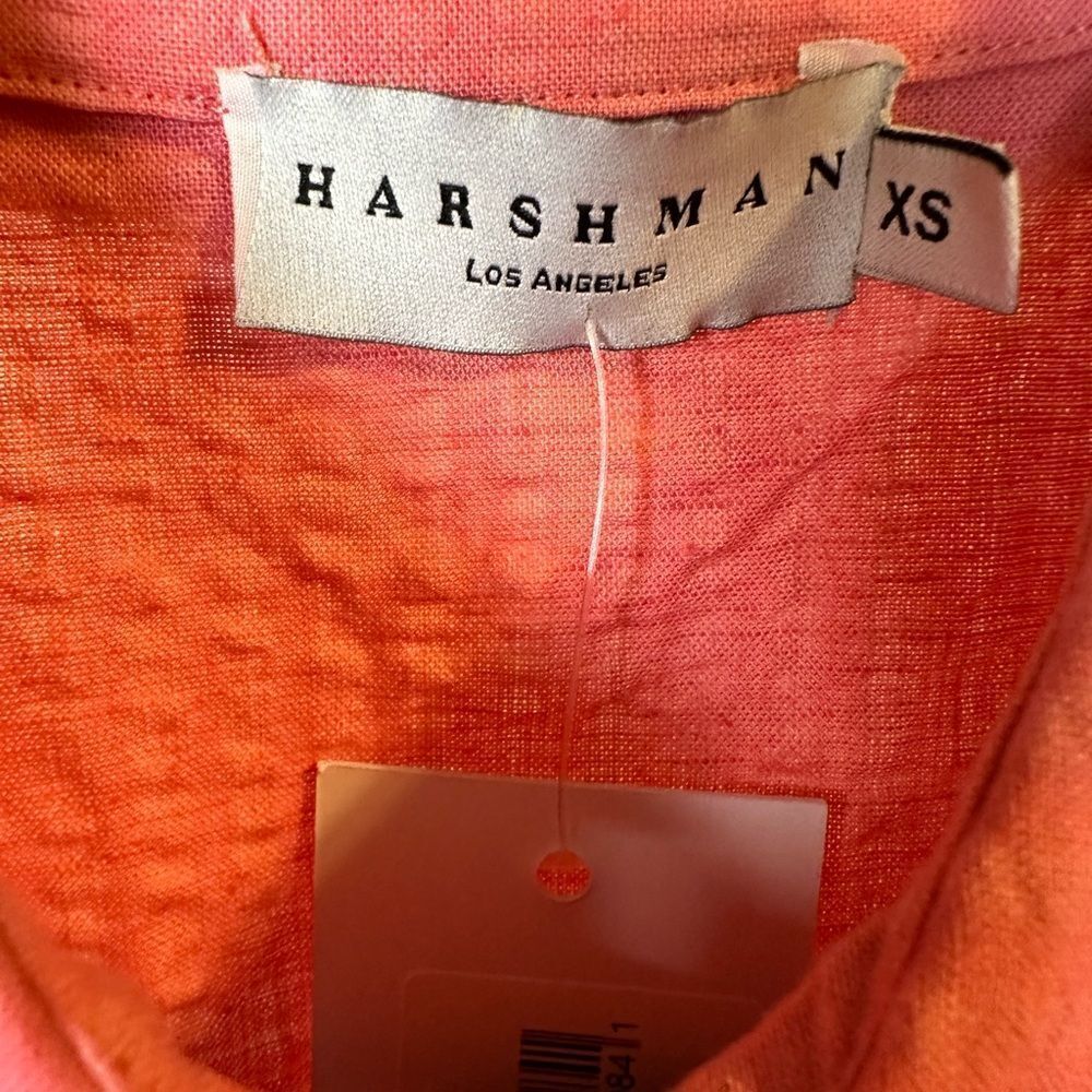 NWT Harshman Women’s Darcy Rose Pink Seersucker Ruffle Blouse Top Oversized- - Picture 4 of 14